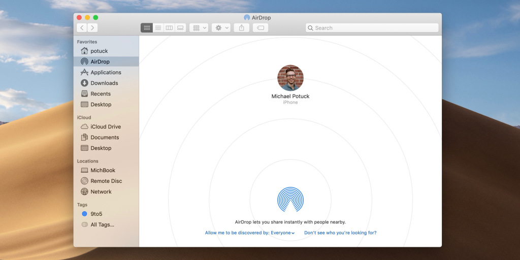 Airdrop from macbook to ipad